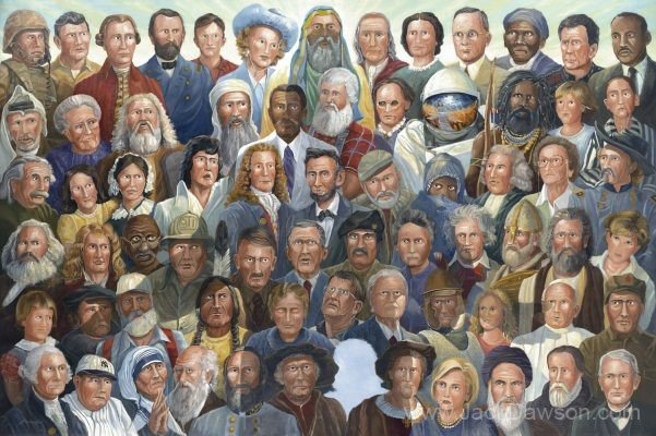 Decision by Jack E. Dawson: a closely arranged group of portraits in varied clothing.