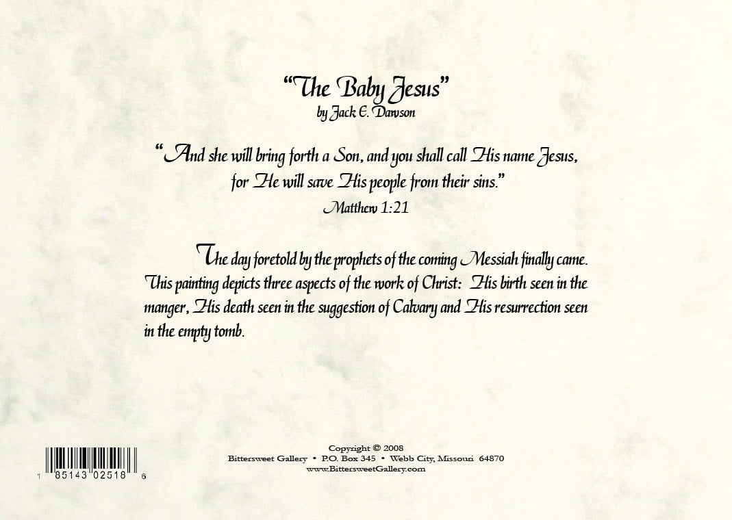 The Baby Jesus - 5x7 Card Inside