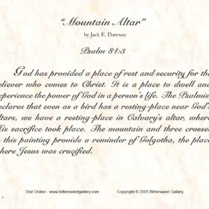 Mountain Altar by Jack E. Dawson - 5x7 Card - Back