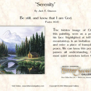 Serenity by Jack E. Dawson - 5x7 Card - Back